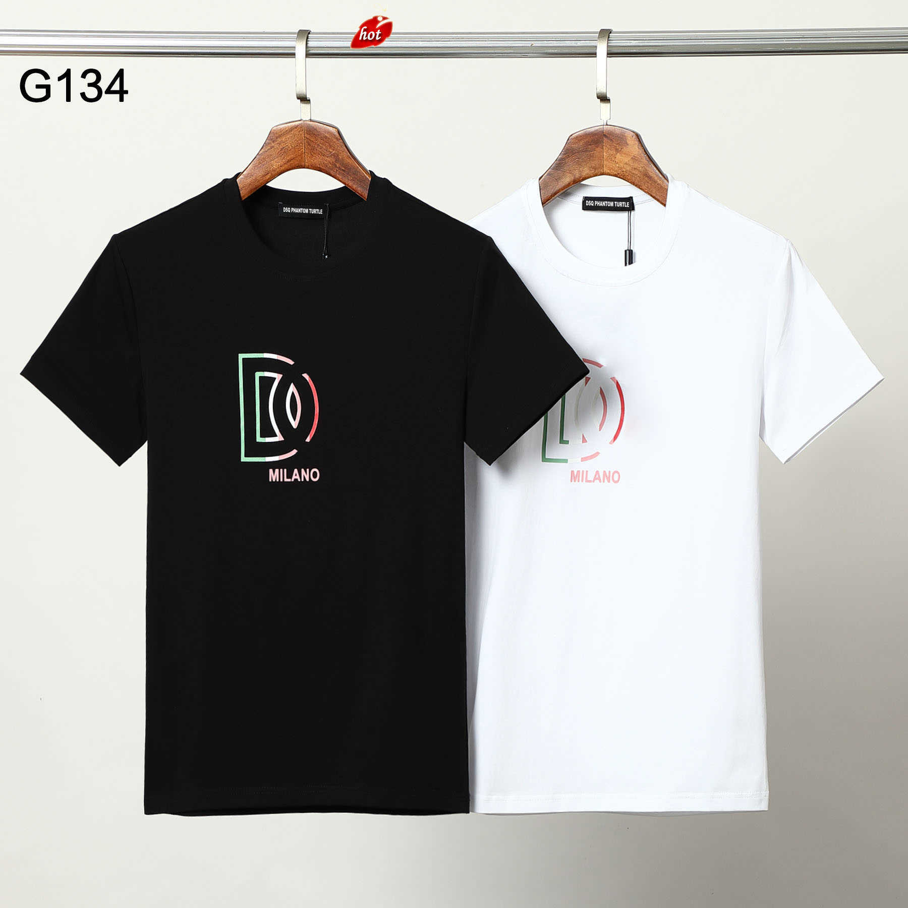 

Mens Designer T shirt Italian Milan Fashion Print T-shirt Summer Black White T-shirt Hip Hop Streetwear 100% Cotton Tops Plus size 3986 dsquare 2 d2 dsqs dsq2s LY3E