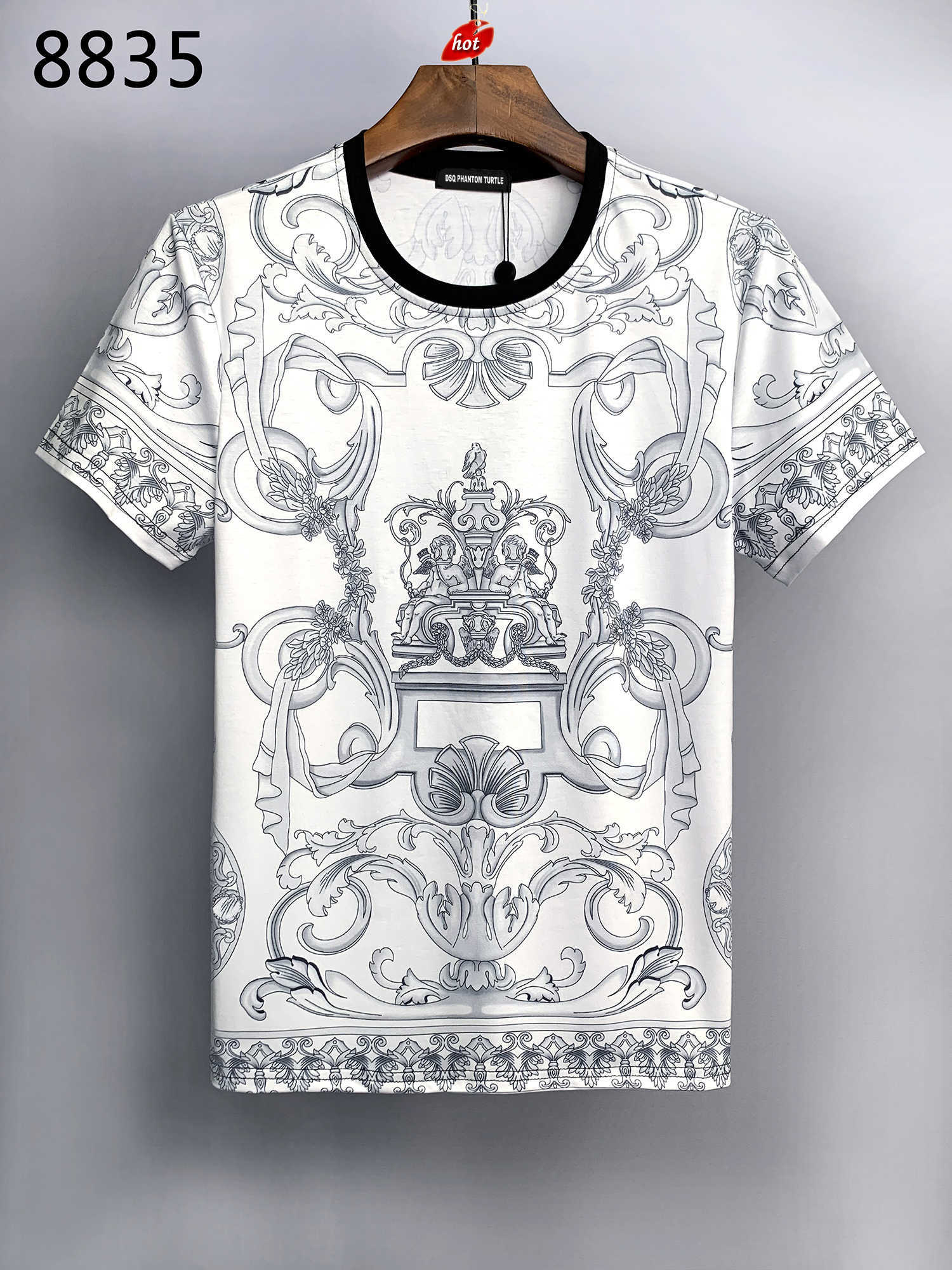 

Mens TShirts 2023SS New Comfortable Breathable Paris fashion Tshirts Summer Tshirt Male 100 Cotton Hip Hop Streetwear Tops Black W dsquare 2 d2 dsqs dsq2s CT1K, White