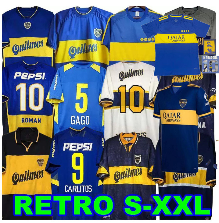 

97 98 Boca Juniors Soccers Jerseys Maradona ROMAN Caniggia 2021 22 1997 2002 PALERMO Football Shirts Maillot Camiseta de Futbol 84 95 96 99 00 01 02 03 04 05 06 1981 20 21, 10# maradona