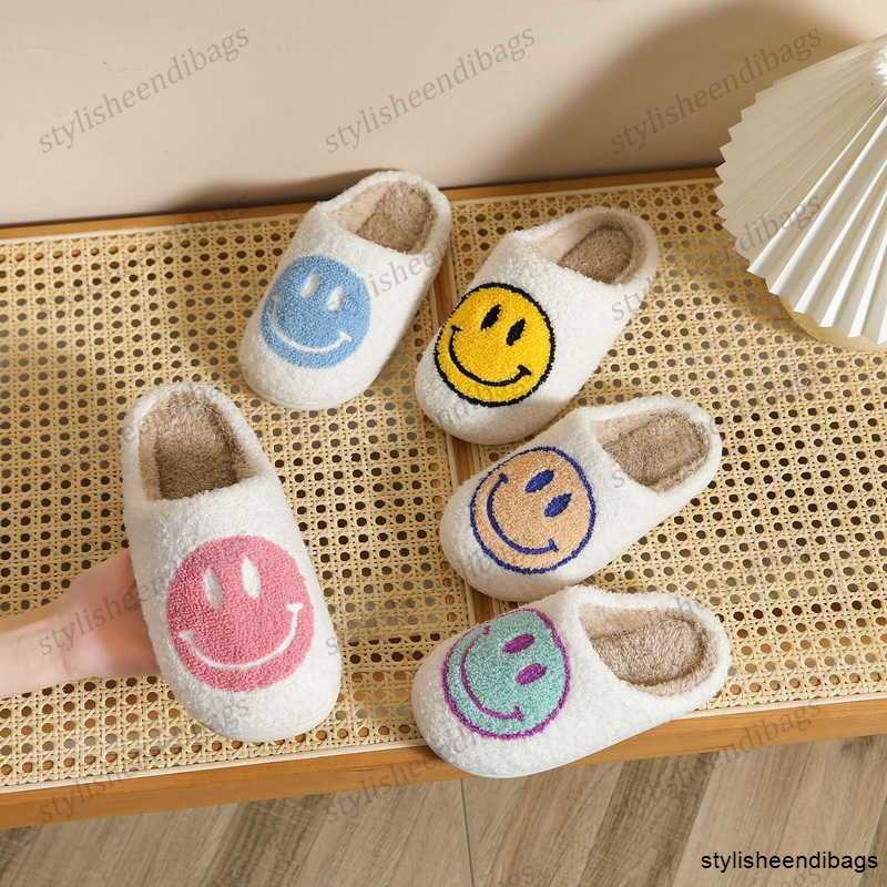 

Stylisheendibags Slippers Children's Home Cotton Slippers Smiley Face Non-slip Indoor Warm Winter Fluffy Slipper Girls Boys Floor Shoes Slipper Kids