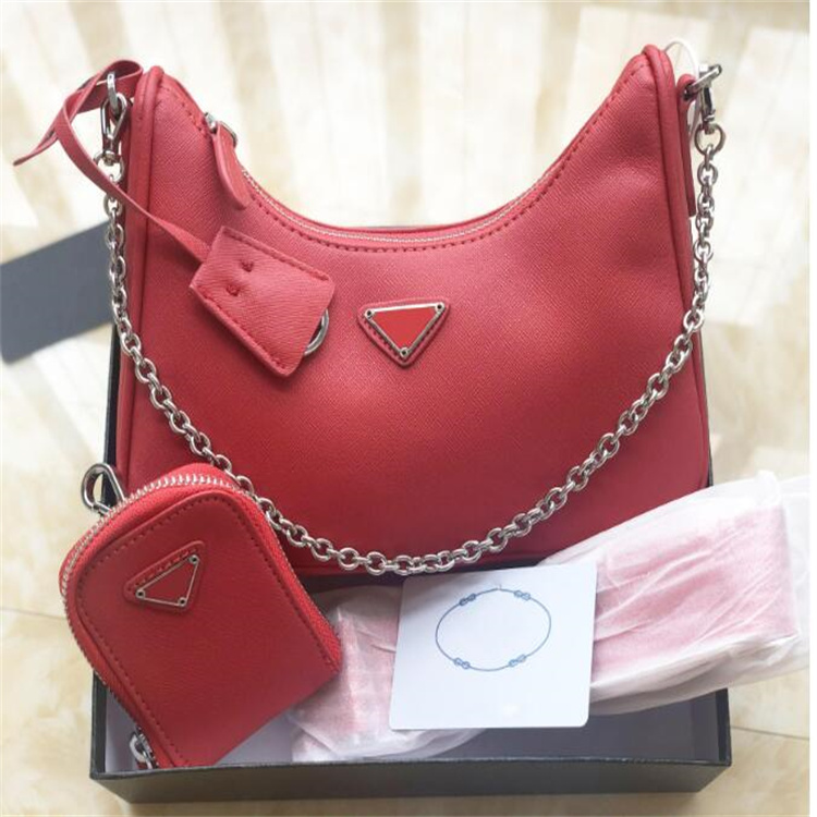 

Hot Designer Luxury Handbags 2pcs women leather Nylon bag should high quality leader handbag designer selling lady cross body chain coin purse Tote, Leather apricot bags gold cha