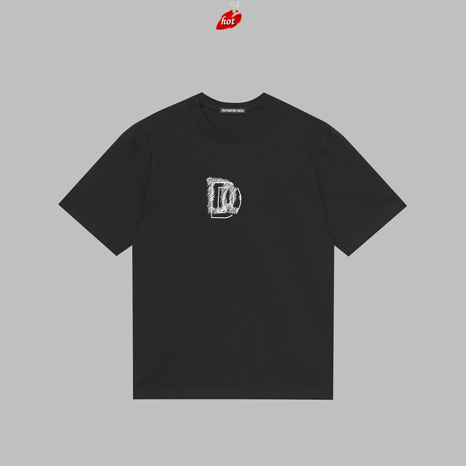 

Mens T-Shirts Men's Black White Round-neck T-shirt With Brand Embroidery 68612 dsquare 2 d2 dsqs dsq2s Y0V3