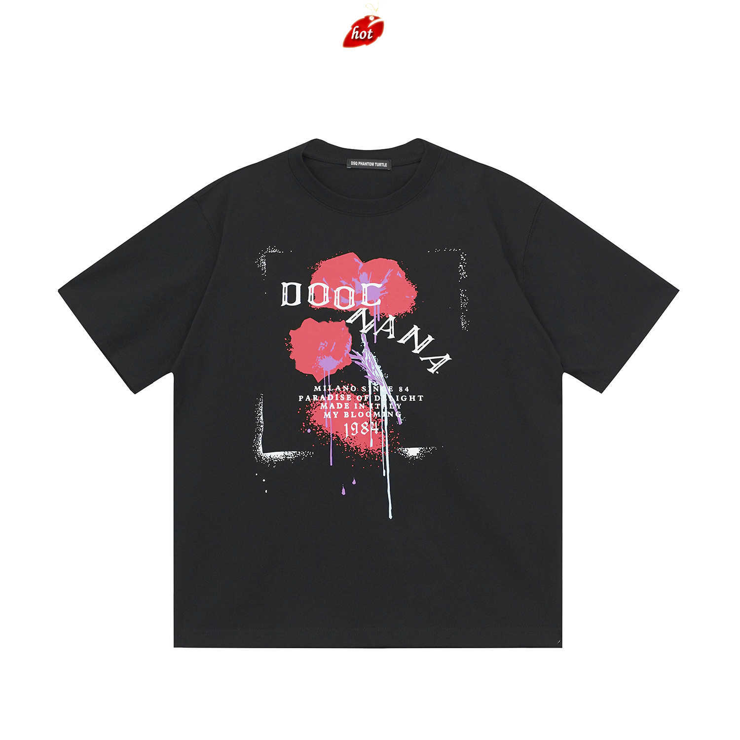 

Mens Designer T shirt Italian Milan Fashion Print Tshirt Summer Black White Tshirt Hip Hop Streetwear 100 Cotton Tops Plus size 0580 dsquare 2 d2 dsqs dsq2s XOKF