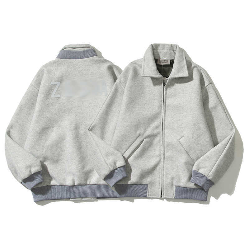 

ESS Jackets FOG Tide ESSEN Double Thread Joint Adhesive Reflective Letter Zipper Fleece Jacket Baseball Team Coat Mens Womens, Shipping fee