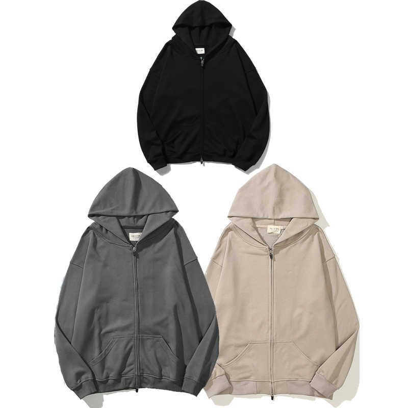 

ESS Hoodies FEARs OF GOD Season 6 FOG Zipper Terry Coat Mens Womens God Grey High Street Style Hooded Cardigan Sweater hoody, Shipping fee