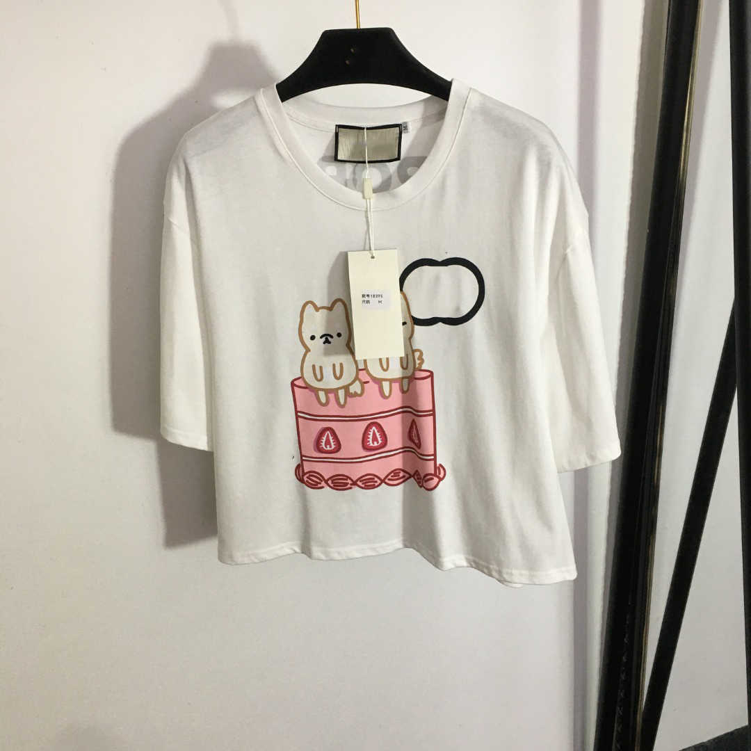 

23ss womens designer clothing Womens T-Shirt tee Round neck Pure cotton Two Piggy cartoon cake alphabet print short short sleeve T-shirts womens clothes