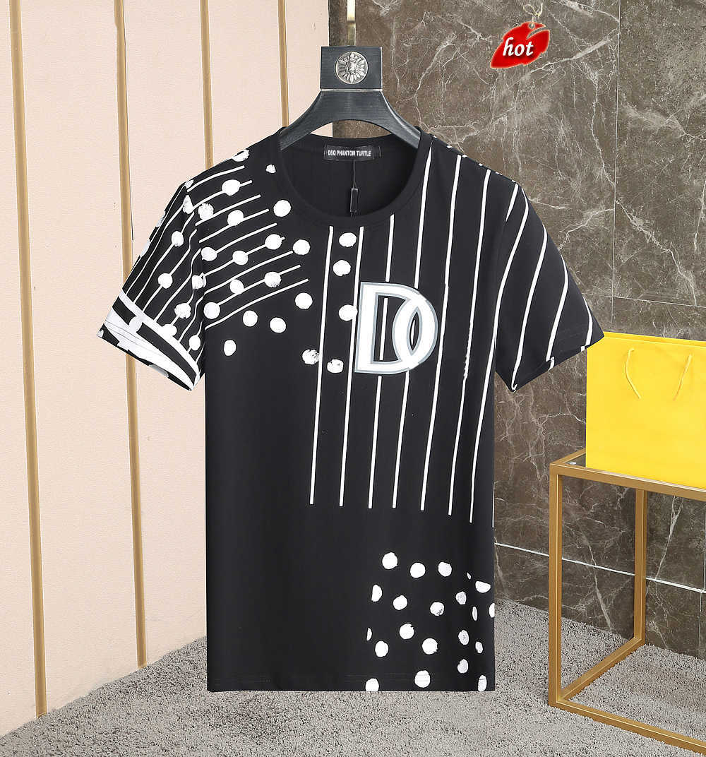 

Mens Designer T shirt Italian Milan Fashion Polka Dot with Striped Print Tshirt Summer Black White Tshirt Hip Hop Streetwear 100 Cot dsquare 2 d2 dsqs dsq2s NLO0