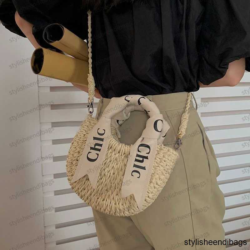 

Luxury Designer Woody The Tote Straw Bag Women's Vacation Summer Travel Beach Bags Clutch Crossbody Fashion Beach Shoulder Bag Handbag Stylisheendibags 412#3, Beige_with logo