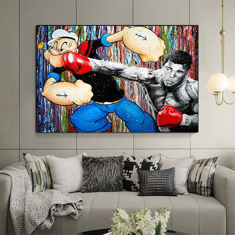 

Modern Graffiti Art Boxing Match Canvas Painting Poster Print Wall Art Picture For Living Room Home Decor Frameless