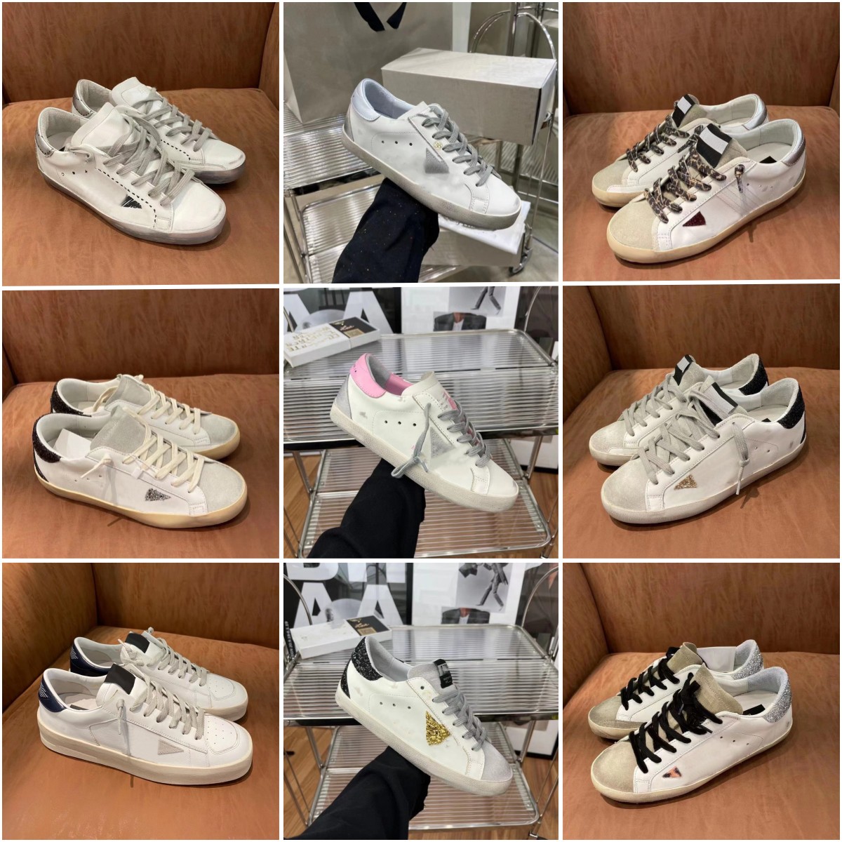 

designer shoes women men super star brand casual new release luxury shoe Italy flat sneakers denuine leather luxury sequin classic men casual shoes with box, Color10