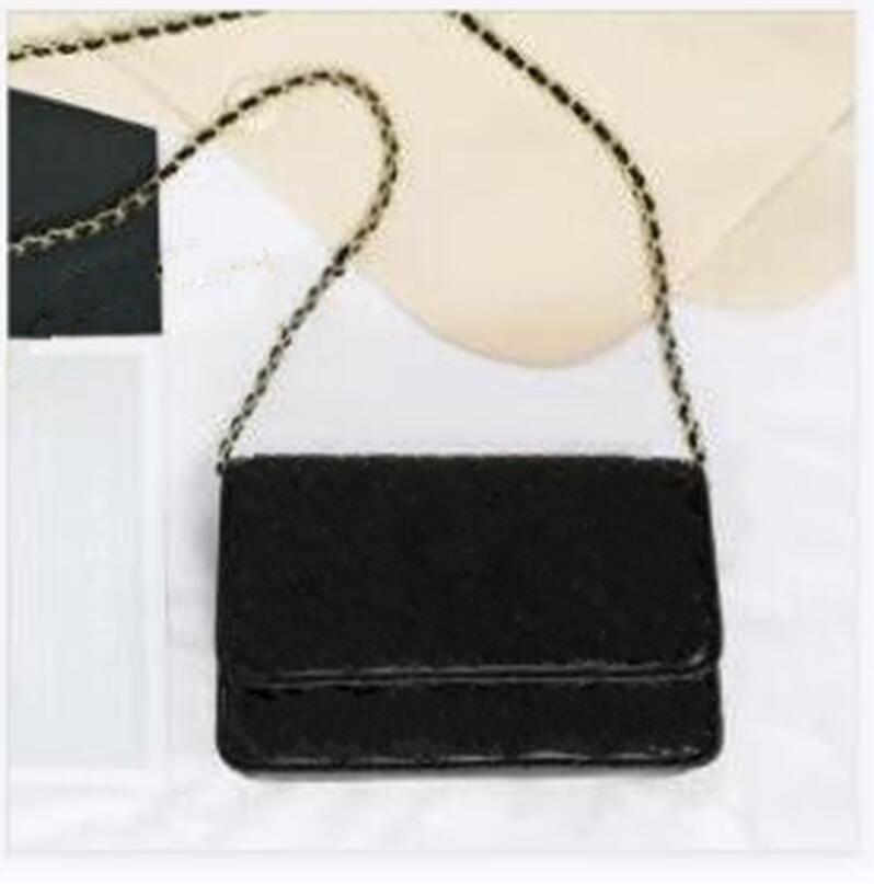 

Genuine leather woman bag handbag original box laides purse clutch phone holders cards wallet fashion designer, Black-gold