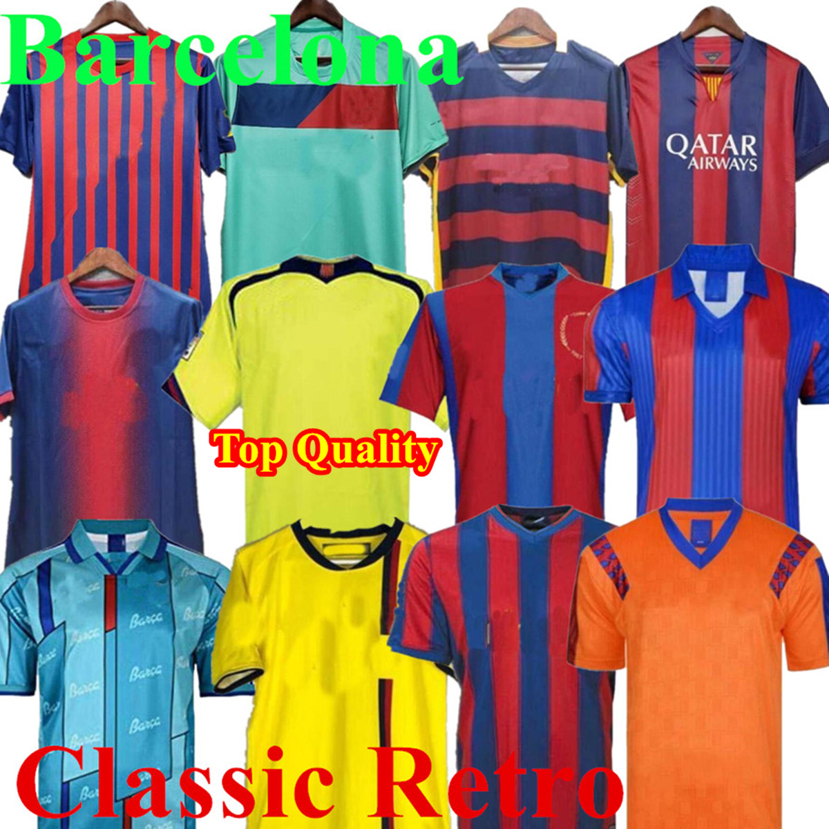 

2014 Barcelona Classics Retro soccer jerseys barca 15 16 17 91 92 93 XAVI RONALDINHO RONALDO Iniesta chandal futbol finals classic maillot de foot football shirts, 09 10 home