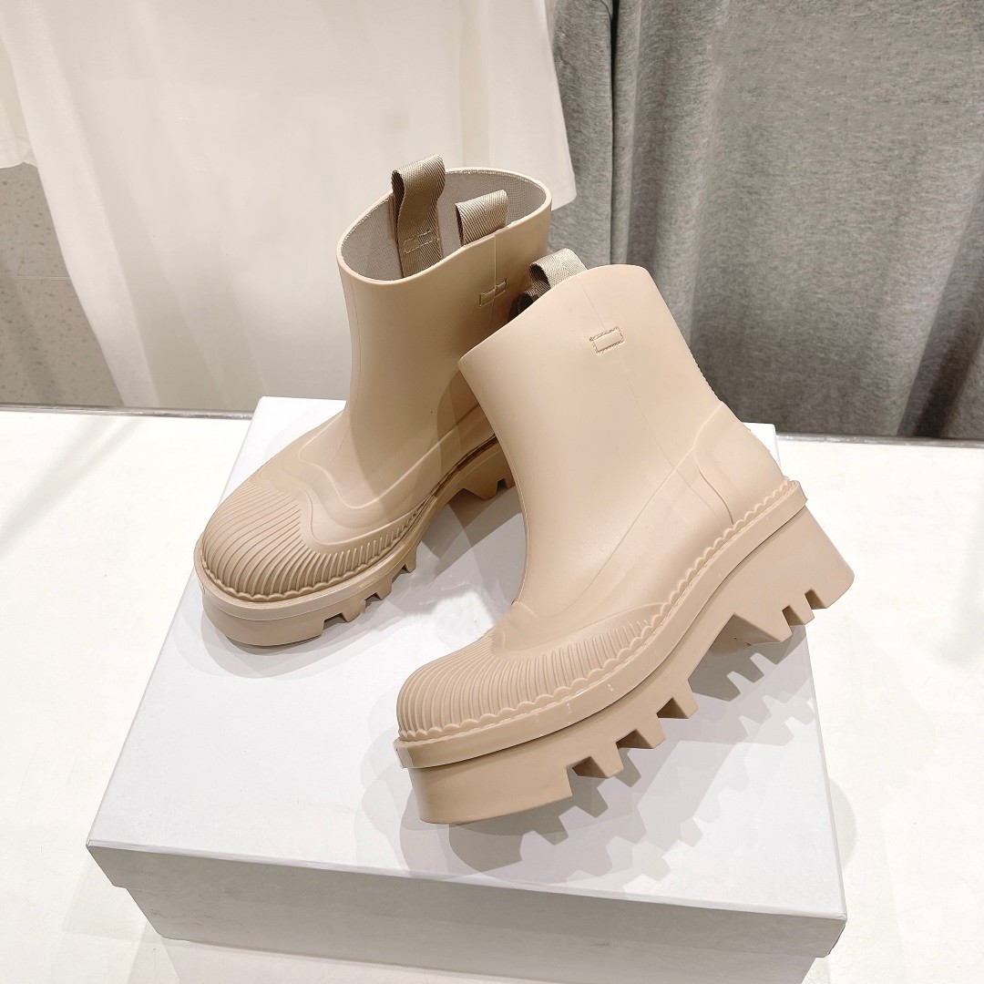 betty boots designer womens over the knee rain square toe booties rubber platform waterproof welly shoe ankle raina thick heel wedge autumn winte
