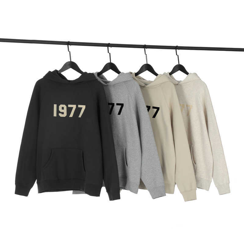 

ESS Hoodies ESSEN 1977 Flocked Feather of God FOG Sweater Mens Hooded High Street Couple Top Womens hoody, Shipping fee