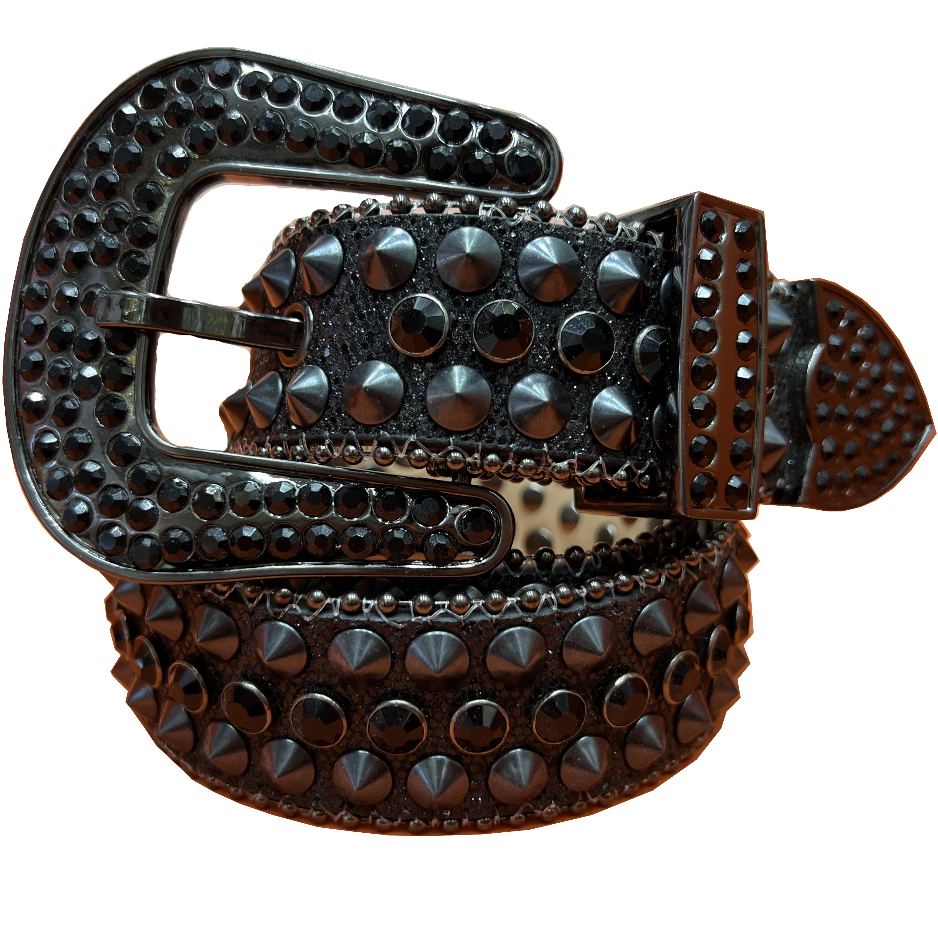 

Starry Sky Black Simon Bb Belt Special waistband with spikes Punk style series rhinestone belts, Customize
