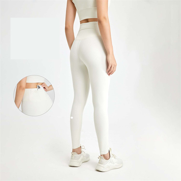 

LL Yoga Suit Align Leggings High Waisted Multiple For Seamless Running Cyclin Pants Leg logo with Back Pockets Legging F2007, White
