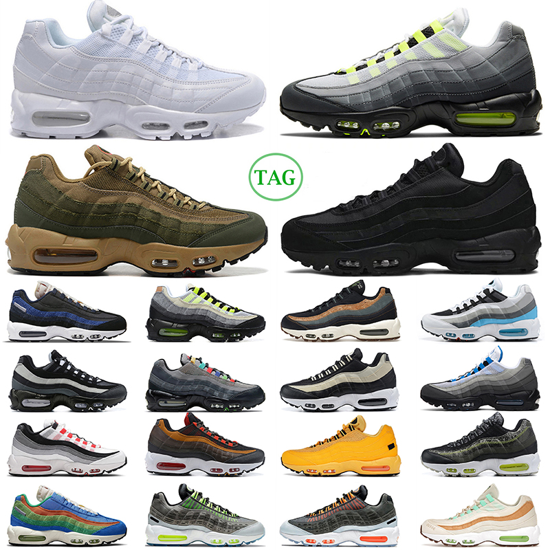 

OG 95 95s Running Shoes Men Women Neon Triple Black Dark Army Grey Red Worldwide Greedy mens trainers des chaussure outdoor sports sneakers walking jogging 36-46, Happy pineapple