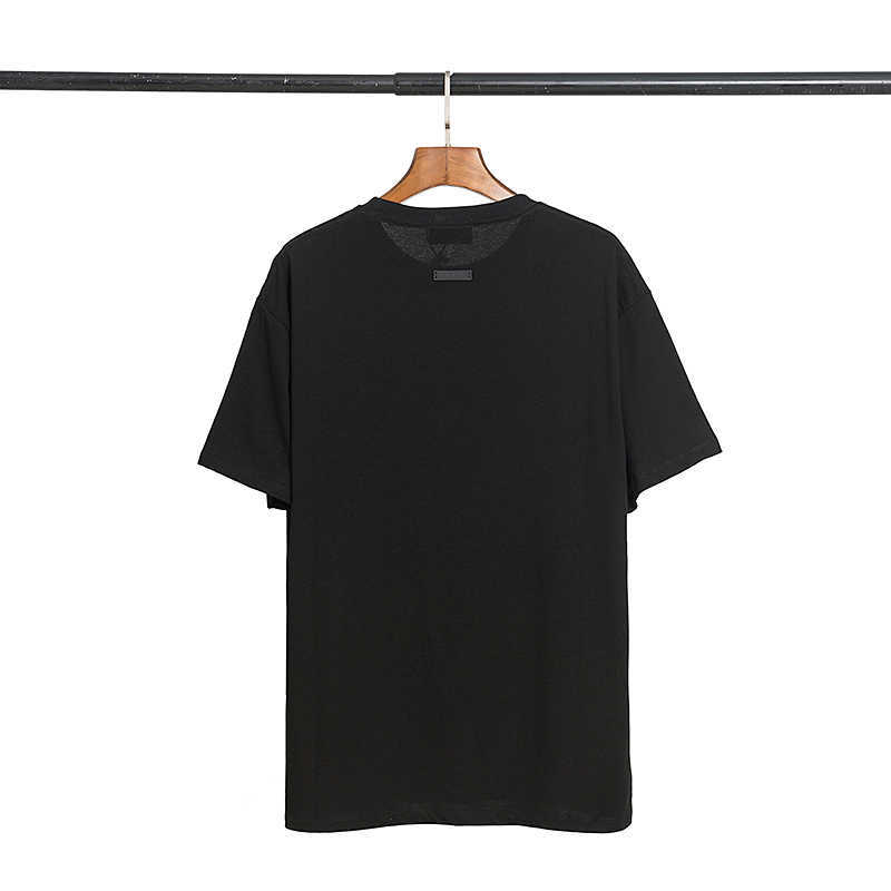 

ESS Tees T-Shirts fashion clothing ESSEN FEARs OF GOD Main FOG Season 7 FG Flocking Print Loose Short Sleeve T-shirt Mens Womens TShirt, Black4
