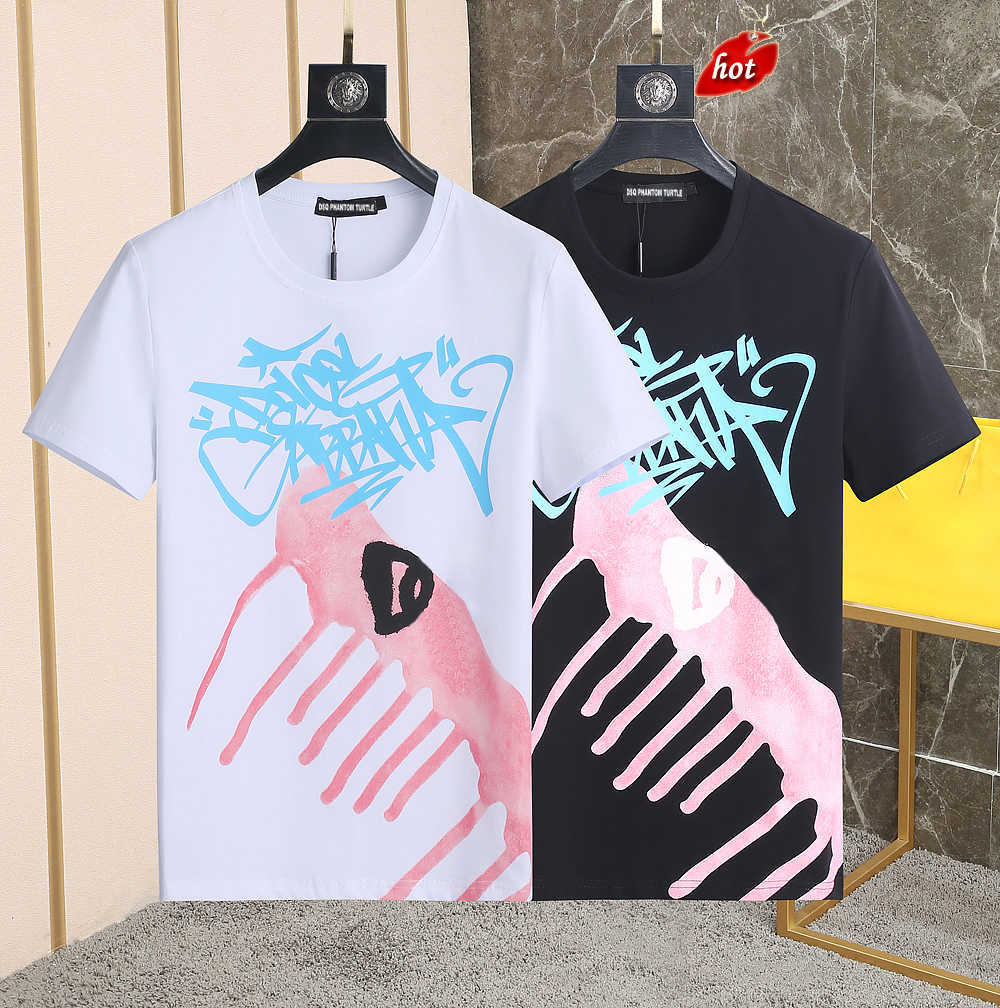 

Mens TShirts Italian Milan Fashion Inkjet Graffitiprint Tshirt Summer Black White Tshirt Male Hip Hop Streetwear 100 Cotton Tops 1 dsquare 2 d2 dsqs dsq2s KGCN