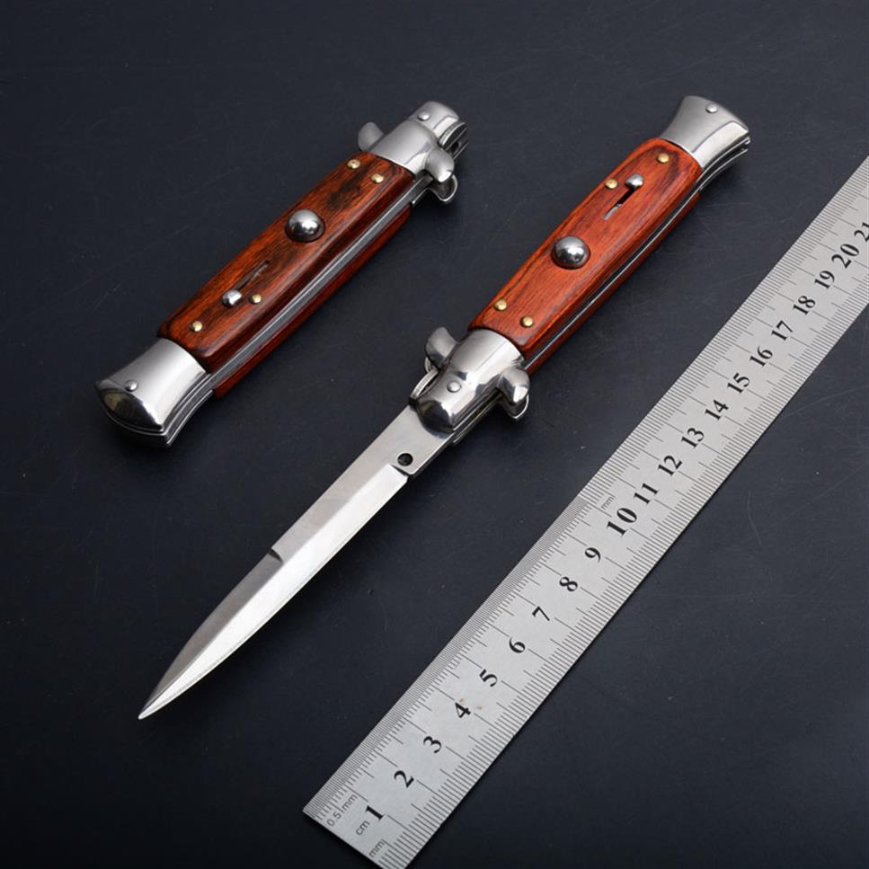 

The 9 Inch Red Godfather Stiletto Mafia Horizontal Folding knife Automatic Pocket knives EDC Tools C07 A07 BM42 BM51341y