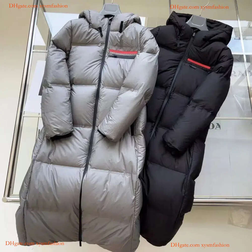 Parkas en duvet pour femmes, doudoune longue épaisse blanche Pra pour femmes, manteau chaud à capuche au dessus du genou