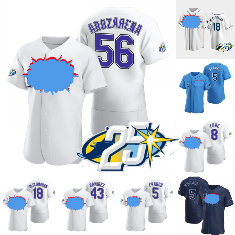 

Tampa Bay #56 Randy Arozarena Ray Baseball Jersey Wander Franco Yandy Diaz Shane McClanahan Drew Rasmussen Francisco Mejia Luke Raley Brandon Lowe Josh Lowe Jerseys, Youth red s-xl