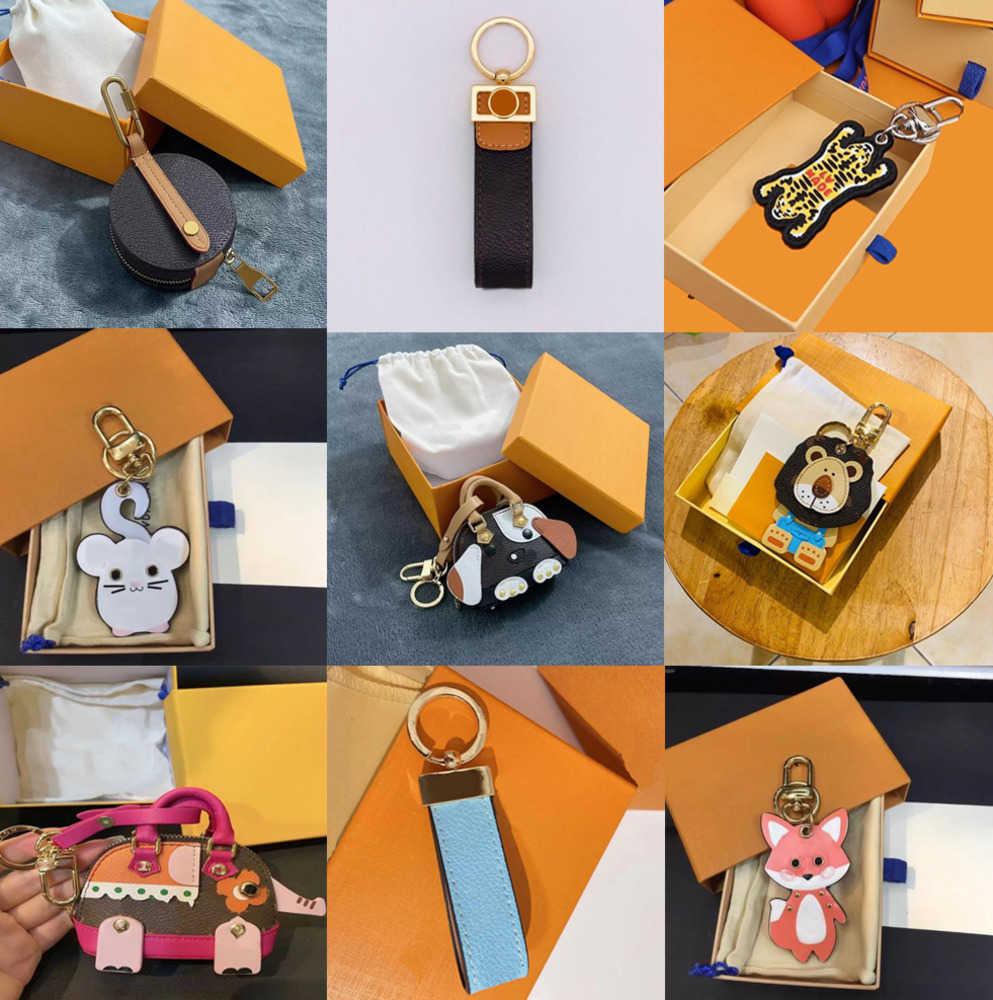

Keychains Lanyards Letter Print Cartoon Brand Designer Keychain Holder PU Leather Animal Car Keyrings Key Chain Top High Qualtiy Fashion KeyRing Without Box 60ess