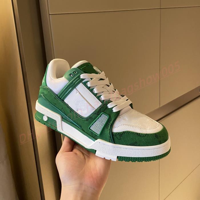 

Designer Sneakers Virgil Trainer Casual Shoes Denim Canvas Leather Abloh White Green Blue Letters Overlays Platform Fashion Running Shoes Sneakers
