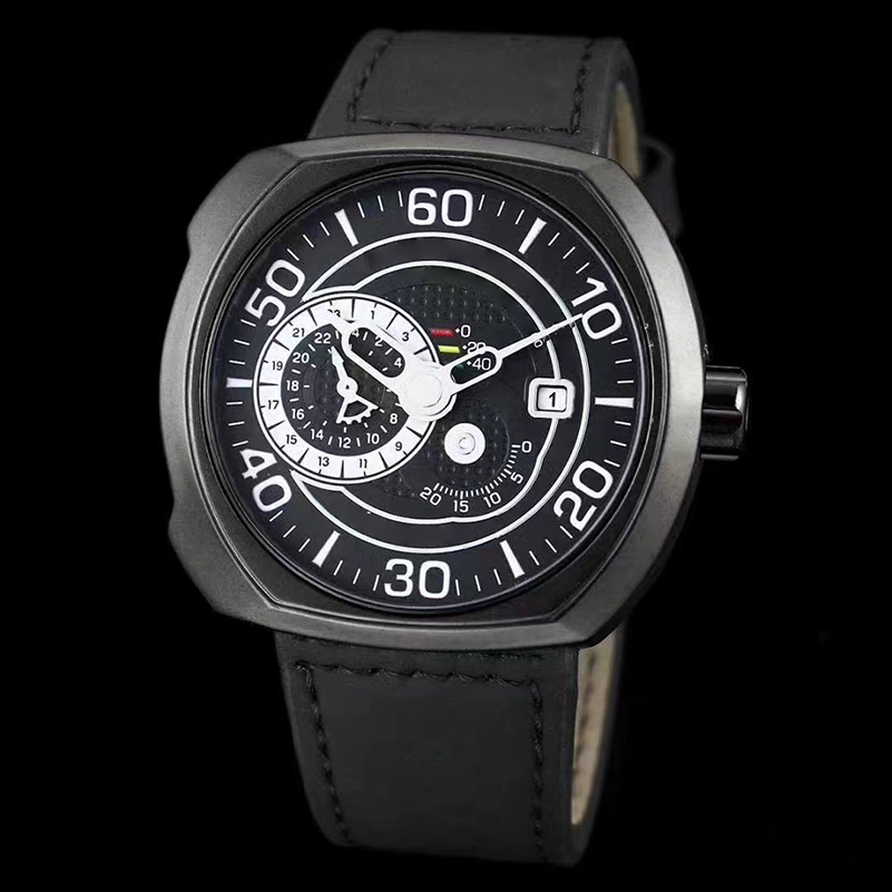 

Domineering watch Imported cowhide strap Quartz movement Diameter 47mm thickness 13mm, Color 1