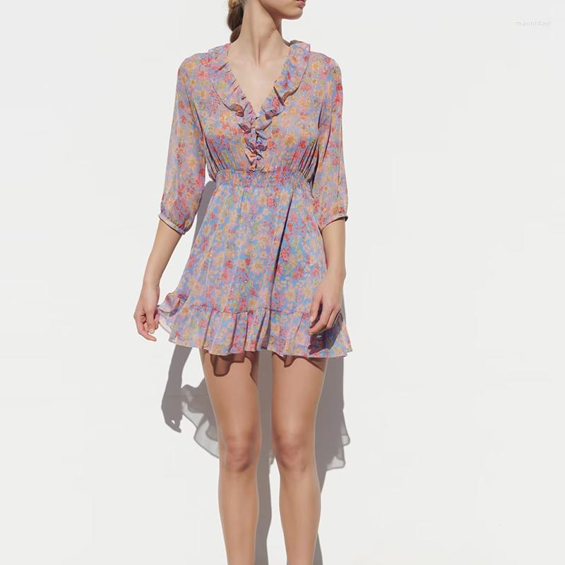 

Casual Dresses Print Ruffle Dress Women Short For 2023 Midi Summer Evening Party, Lavender
