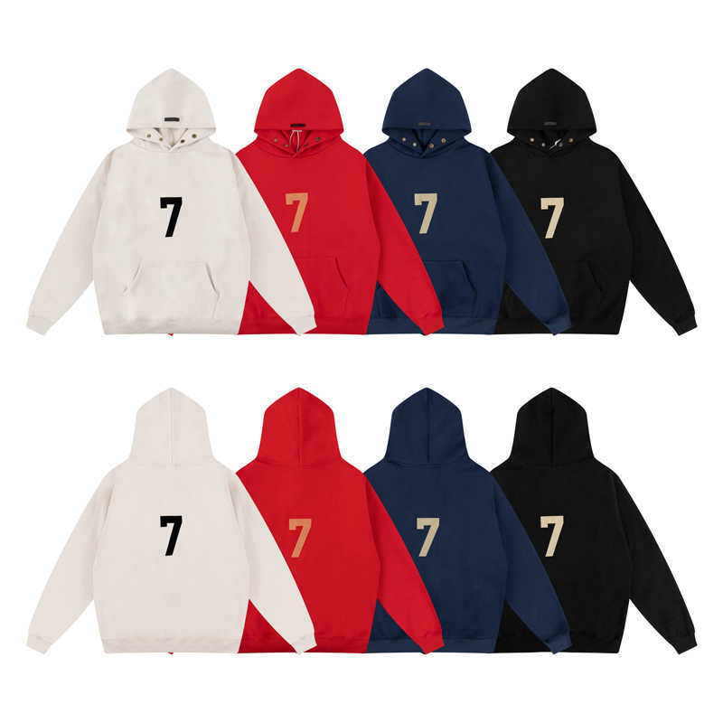 

ESS Hoodies FEARs OF GOD number 7 flocked high street hooded plush sweater FOG ESSEN loose jacket Mens Womens hoody, Shipping fee