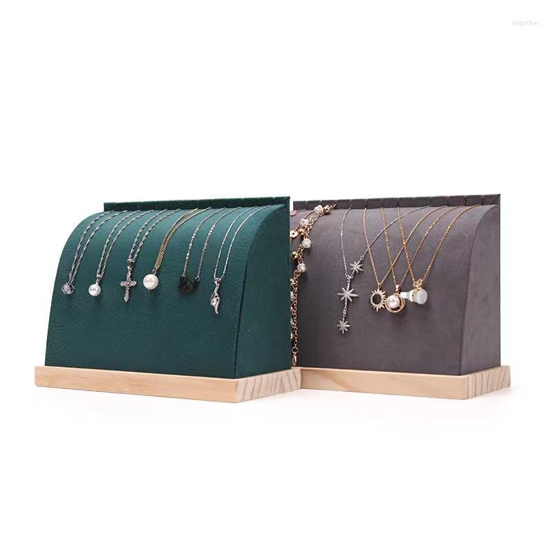 

Jewelry Pouches Solid Wood Base Large Size Stand Wooden Multiple Easel Showcase Display Holder Storage Convenient For Necklace