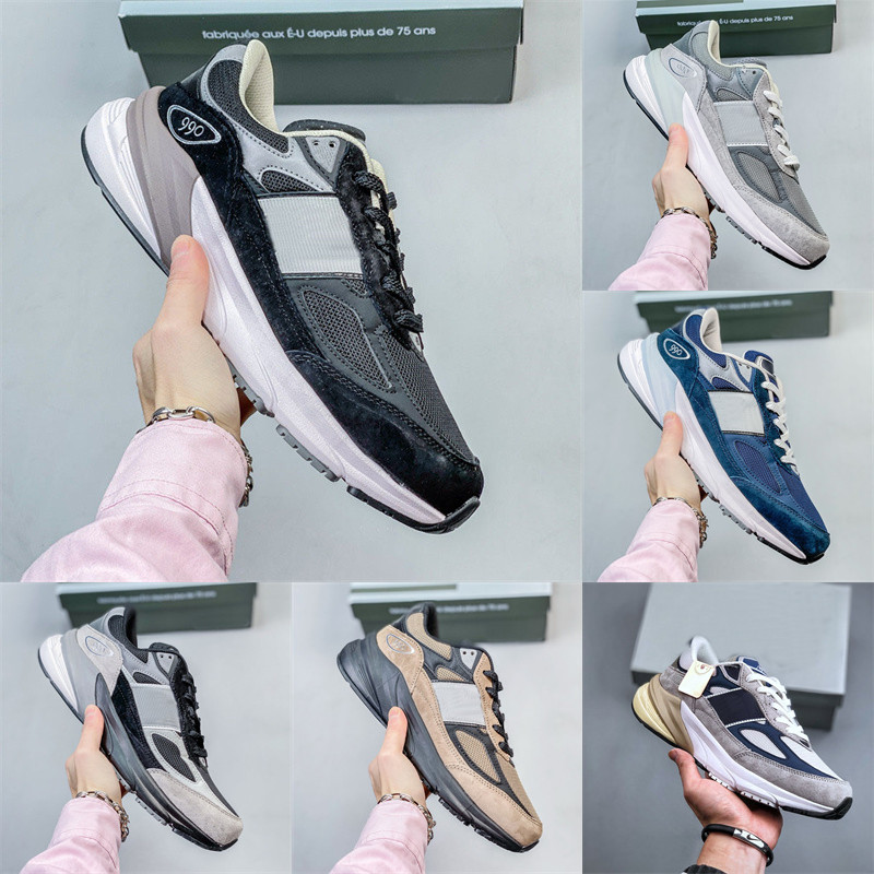 

New 990 v6 990v6 Designer Skate Shoes MiUSA Black Grey White Blue Brown Men Women Sports Low Sneakers 36-45