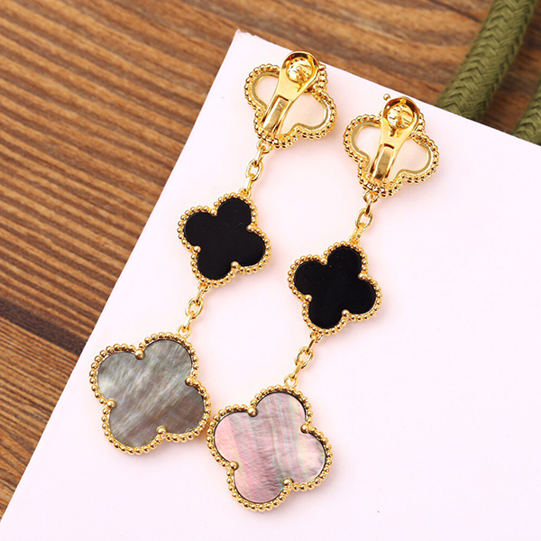 

four leaf clover Earrings Natural Shell Gemstone Gold Plated 18K designer for woman T0P Advanced Materials official reproductions crystal premium gifts 016