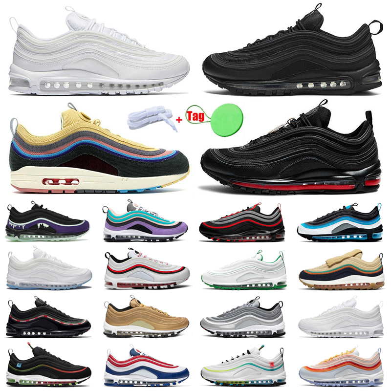

97s Running Shoes Men Women Triple Black White sean wseparatespoon reflective bred game royal neon seoul lucky and good Trainers Sneakers, #9