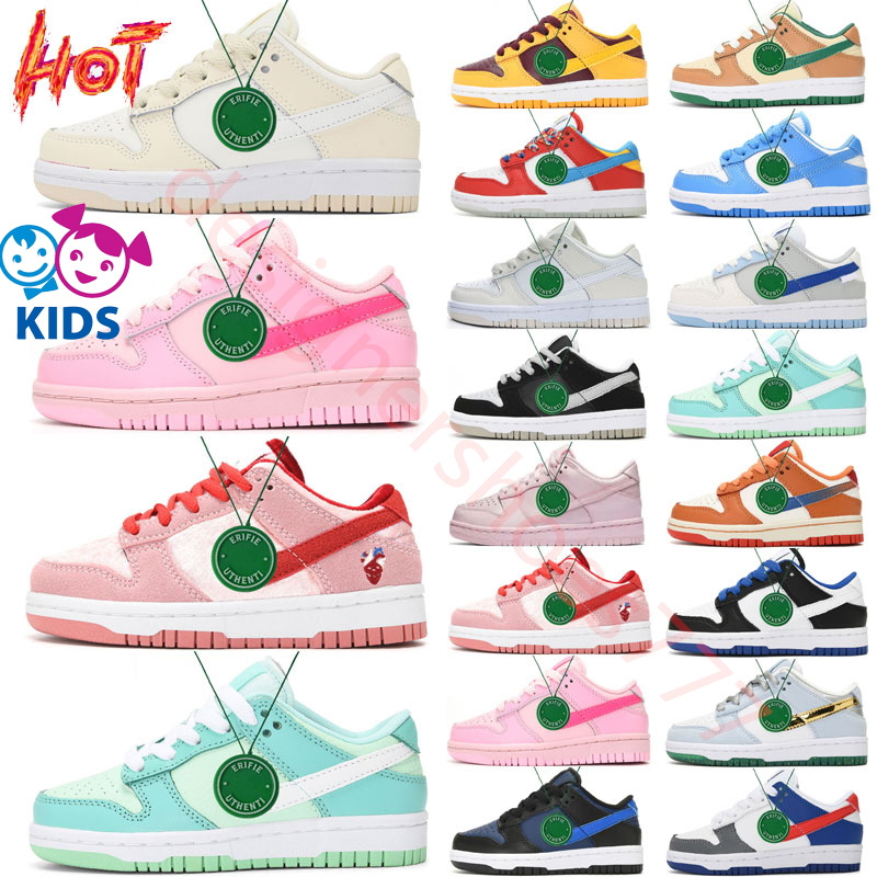 

Panda black white youth big kid dunks shoes Children Baby Valentines Day triple Pink Chunky dunks shoes Wolf Grey Green University red Walking Sports shoes, Color # 23
