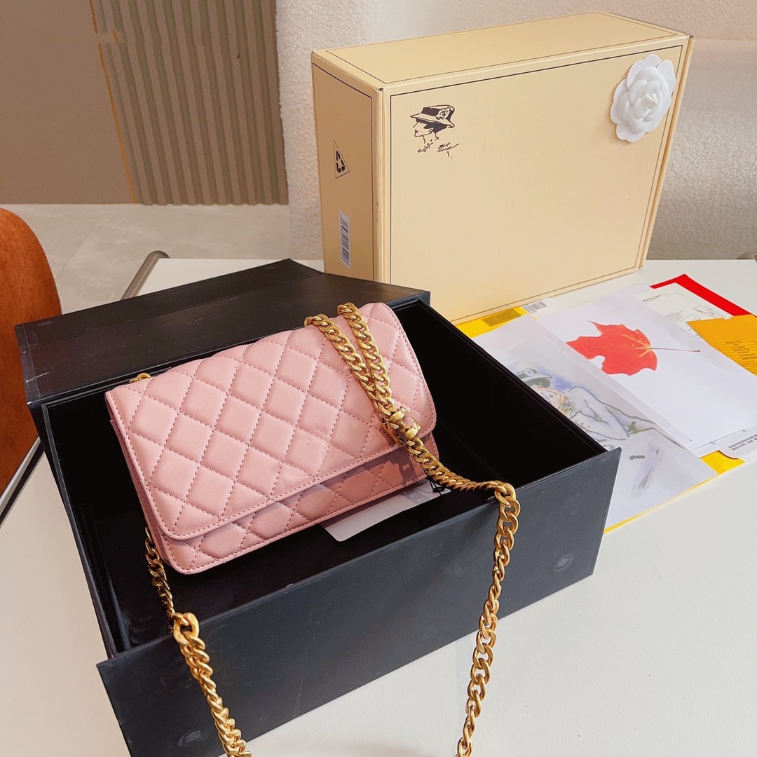 

Classic Designer Bag Women's One Shoulder Bag Gold Hardware Chain Bag Crossbody Bag Handbag brand casual Bag Ringer Check bag Chain with Adjustment buckle, Customize