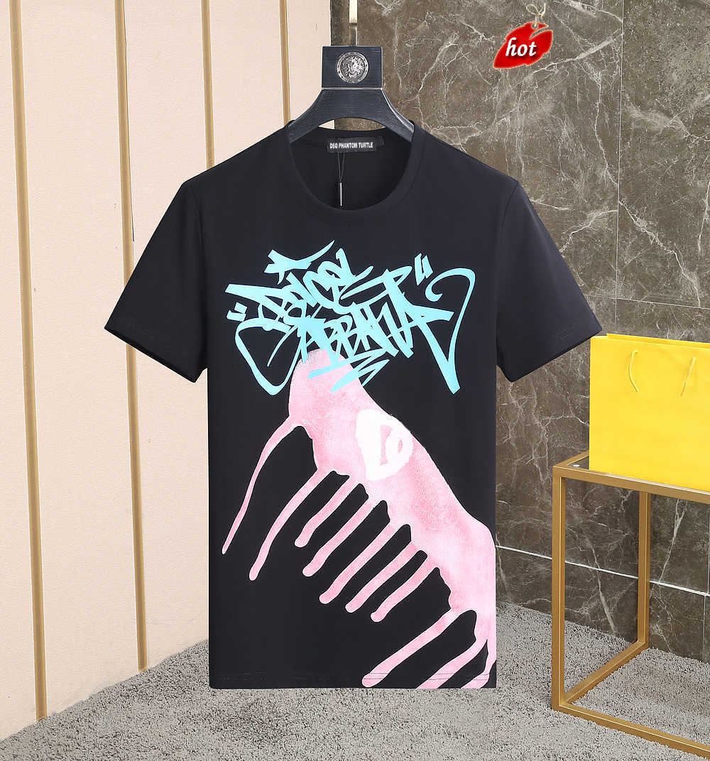 

Mens TShirts Italian Milan Fashion Inkjet Graffitiprint Tshirt Summer Black White Tshirt Male Hip Hop Streetwear 100 Cotton Tops 1 dsquare 2 d2 dsqs dsq2s LF82
