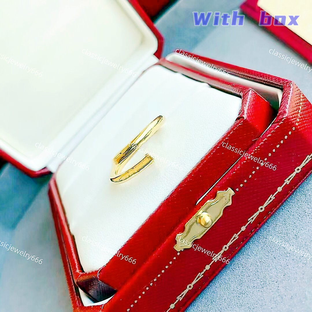 

High quality women's nail ring designer 18K brand jewelry wedding Nail Ring festival gift wedding ring 316L stainless steel factory wholesale With box