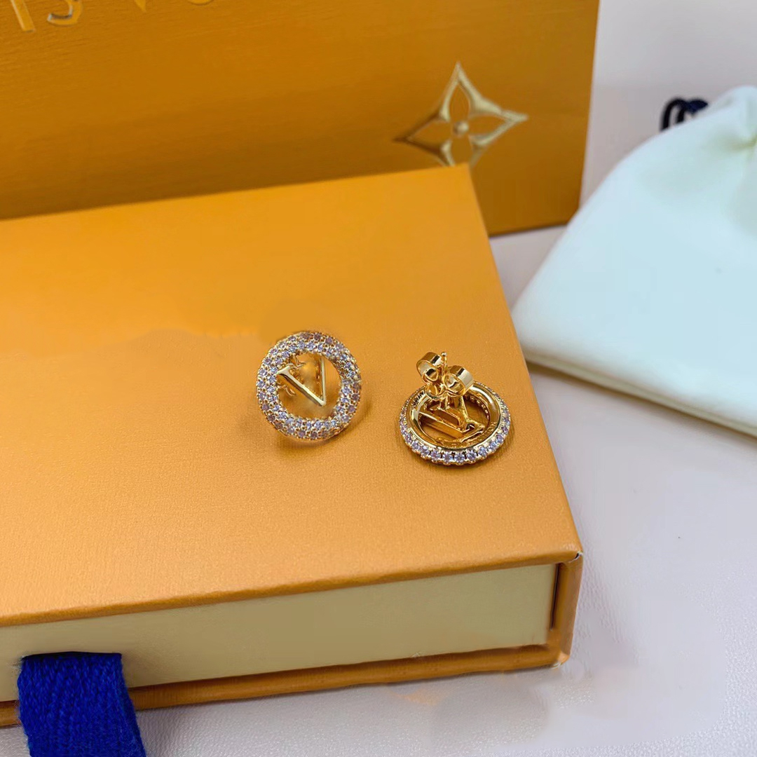 

Fashion Earrings Designer Plating Gold Luxury Brand Stud diamond Women Wedding Party Jewerlry