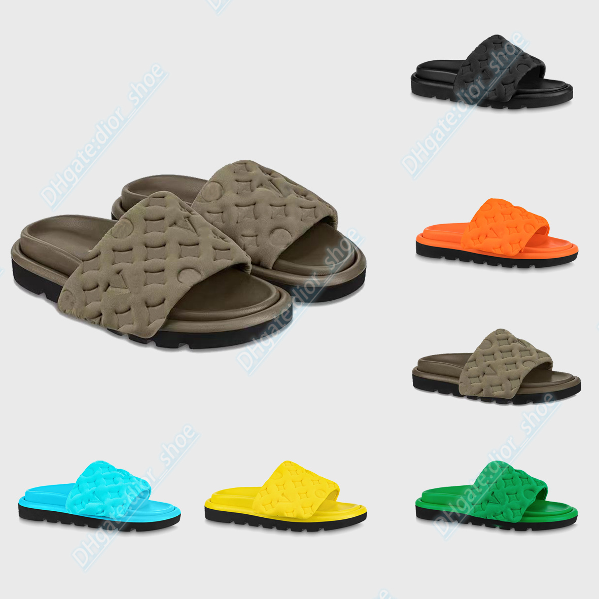 

2023 new the man women sandal luxury designer shoes rubber sole summer flat slide Adjustable embossed slipper POOL PILLOW COMFORT, #2 new style