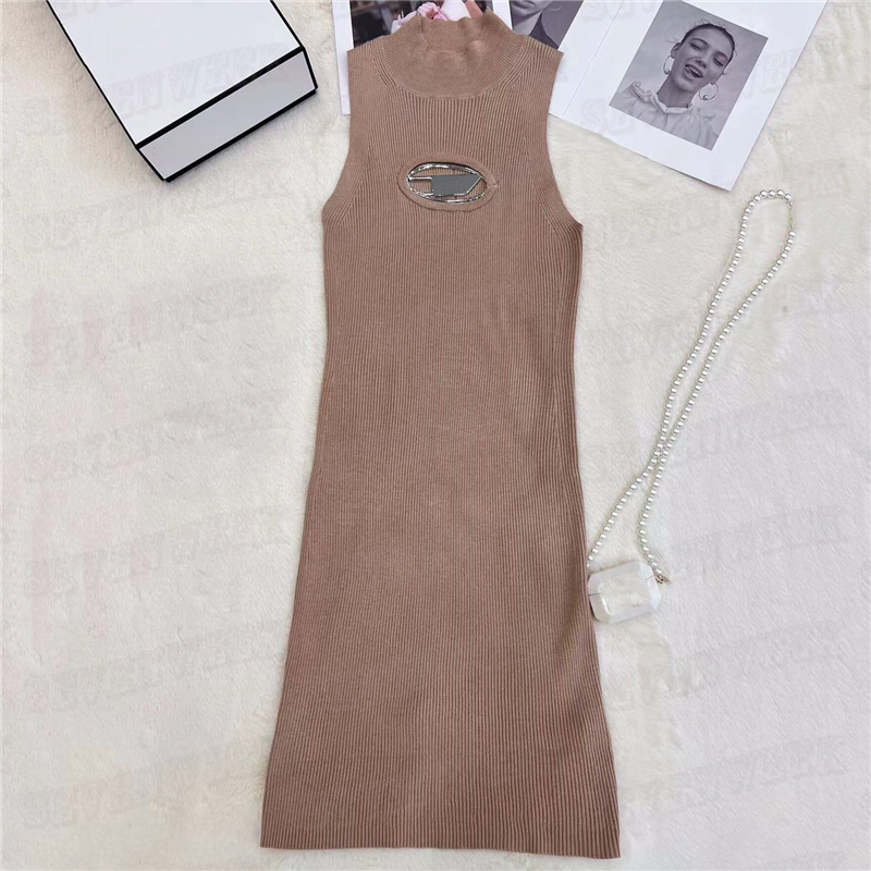 

Women Hollow Vest Dresses Knits Tanks Tops Designer Letter Sleeveless Dress Sexy Tees Clothing For Lady UTBU, P1