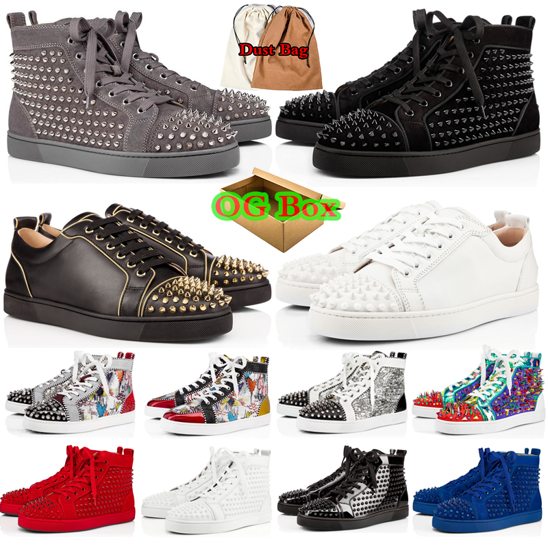 

With Box 2023 Men Casual Shoes Designer Loafers Rivets Low Studed Designers Shoe Mens Women Fashion Sneakers Trainers big size Size 35-48, #25