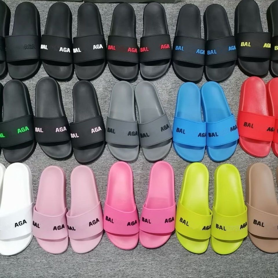 

2023 Designer Unisex Summer Beach Sandal Fashion Paris Letters Rubber Slippers Scuffs For Mens Womens Plate-forme Designer Slides Pool Sliders Bath Beach Shoes b3