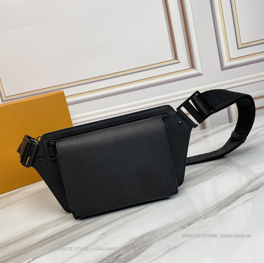 

Designer Men Bag corss body bags handbag purse cell phone holder case chest purse genuine leather fashion, 57081 black