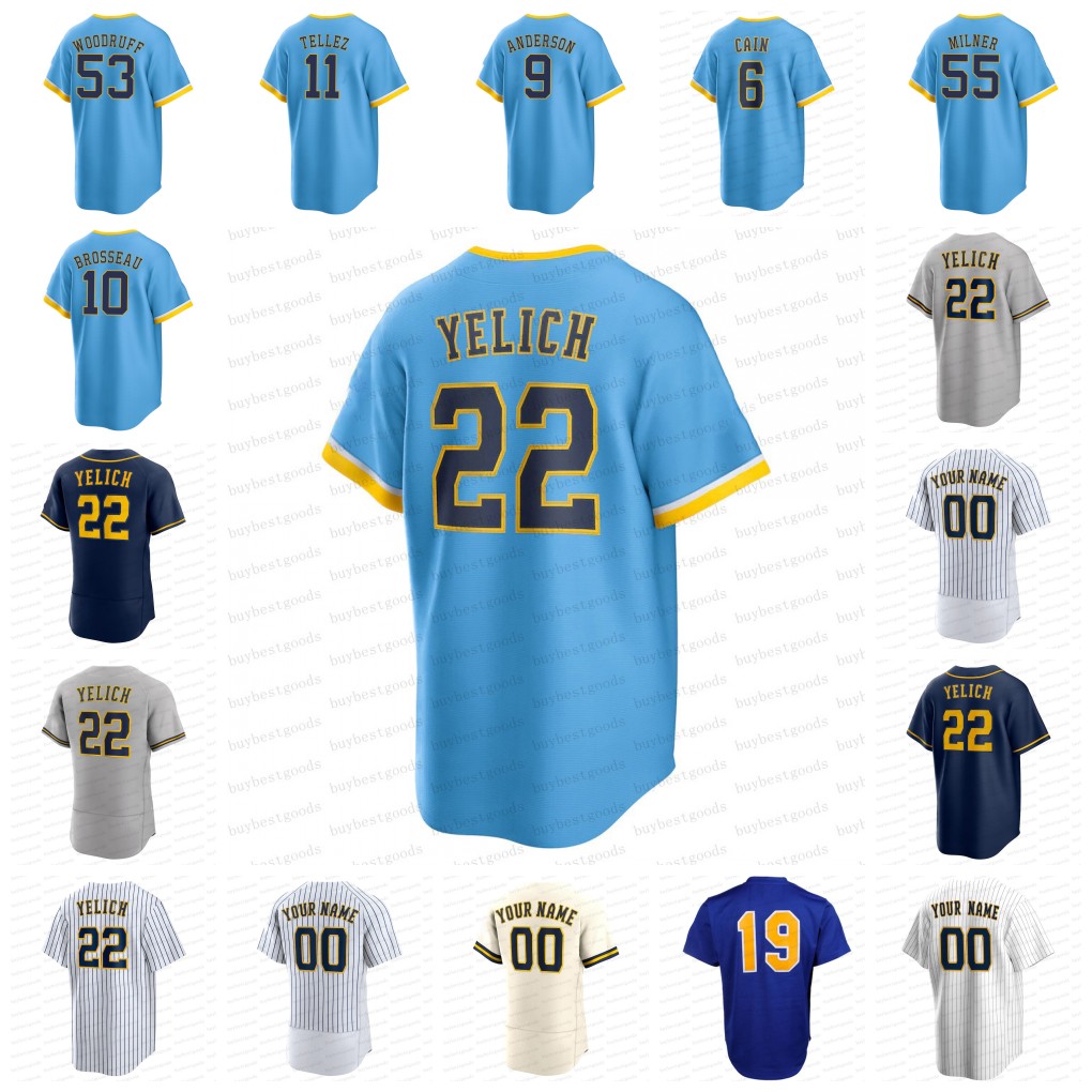 

Baseball Jersey 22 Yelich Rowdy Tellez Brian Anderson Brice Turang Garrett Mitchell Willy Adames Joey Wiemer Jesse Winker Luke Voit William Contreras Corbin Burnes, Coolbase
