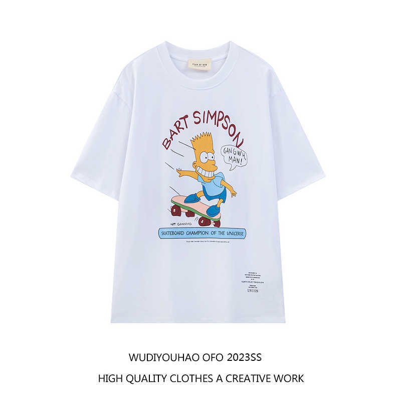 

ESS Tees T-Shirts Luxury Designer fashion clothing FEARs OF GOD FOG American Casual Simpson Print Summer Loose fitting Men's Couple Short Sleeve T-shirt Trend, White