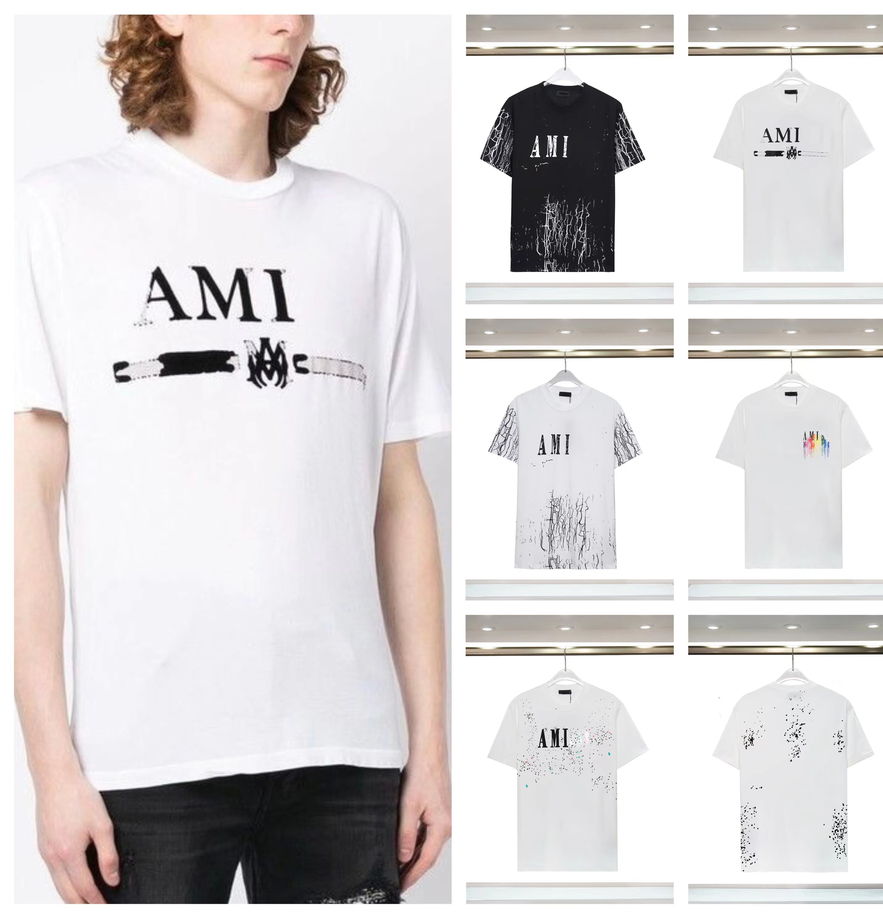 

23 Spring/Summer New Men's T-shirts Letter Logo Print, Made of 230g Double Strand 32 Thread Count Tight Double Yarn Cotton Fabric, Black White Fabric Soft M-3XL