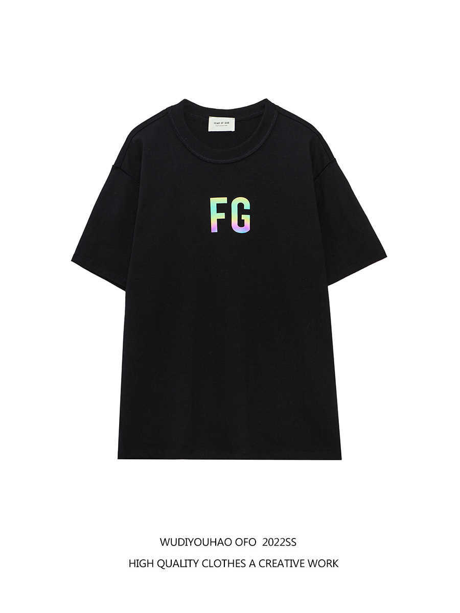 

ESS Tees T-Shirts Luxury Designer fashion clothing FEARs OF GOD rich fog Season 6 FG reflective men's couple high street fashion brand short sleeve T-shirt summer, Green
