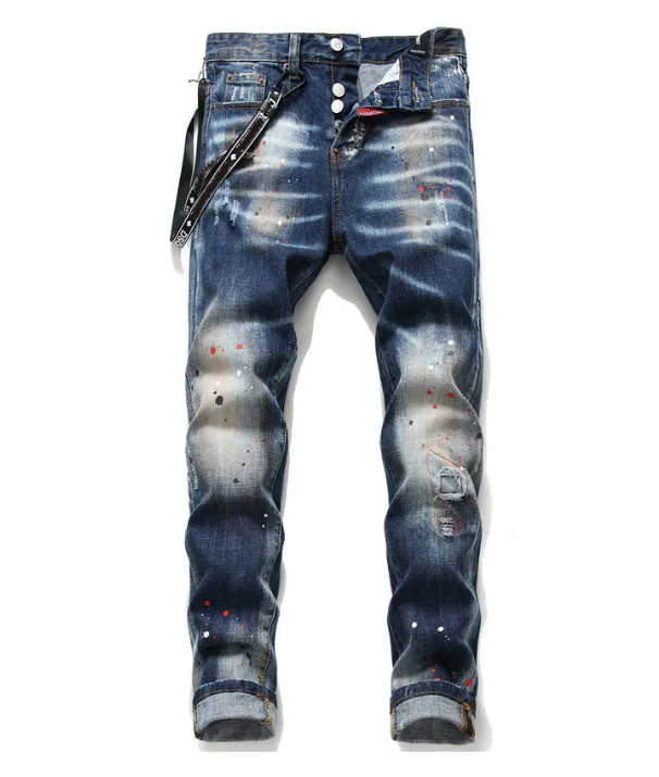 

Men's Jeans Dsquare European and American Luxury Designer d2 Men's Jeans Slim Fit Elastic Embroidery Pants Fashion Swing Paint Men's Clothing US Size 28-38 Jeans, 17